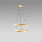 SOSPENSIONE CRISEIDE S/2P DOPPIO LED 100W (60W + 40W) 5100LM 3000K ALLUMINIO ORO SPAZZOLATO D600MM