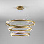 SOSPENSIONE CRISEIDE S/3 TRE LED 240W (60W + 80W + 100W) 12000LM 3000K ALLUMINIO ORO SPAZZOLATO D944MM