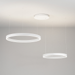 SOSPENSIONE CRISEIDE S/S DOPPIO LED 140W (60W + 80W) 7400LM 3000K ALLUMINIO BIANCO SATINATO