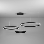 SOSPENSIONE CRISEIDE SS/3D TRE LED 240W (60W + 80W + 100W) 12000LM 3000K ALLUMINIO NERO SATINATO