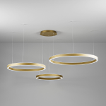 SOSPENSIONE CRISEIDE SS/3D TRE LED 240W (60W + 80W + 100W) 12000LM 3000K ALLUMINIO ORO SPAZZOLATO