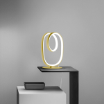 LAMPADA DA TAVOLO DIVA L LED 17W 680 LUMEN 3000K ALLUMINIO ORO SPAZZOLATO 210 X 330 MM