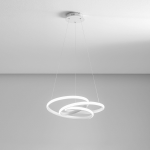 SOSPENSIONE DIVA S/G LED 47W 2350 LUMEN 3000K ALLUMINIO BIANCO SATINATO D650 X 1100H MAX MM