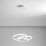 SOSPENSIONE DIVA S/P LED 39W 1950 LUMEN 3000K ALLUMINIO BIANCO SATINATO D500 X 1100H MAX MM