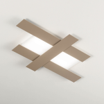PLAFONIERA DOHA P/M LED 40W 3750LM 3000K ALLUMINIO BIANCO FINITURA TORTORA 840 X 550 MM