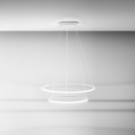 SOSPENSIONE ERIKA S/2 DOPPIO LED 80W (35W + 45W) 3700LM 3000K ALLUMINIO BIANCO SATINATO D800 MM