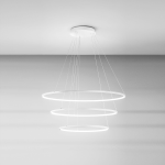 SOSPENSIONE ERIKA S/3 TRE LED 128W (35W + 45W + 48W) 7100LM 3000K ALLUMINIO BIANCO SATINATO D1000 MM