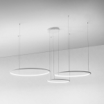 SOSPENSIONE ERIKA S/3D TRE LED 128W (35W + 45W + 48W) 7100LM 3000K ALLUMINIO BIANCO SATINATO 1510X1900 MM
