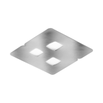 PLAFONIERA GISELLE P/P 3 X GX53 ALLUMINIO FINITURA ACCIAIO 350 X 350 MM