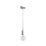 SOSPENSIONE PENDENTE GSO094 CON CAVO ROSONE E PORTALAMPADA E27 NICKEL