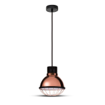 LAMPADARIO CON PORTALAMPADA E27 MAX 60W IN RAME A GABBIA 250MM
