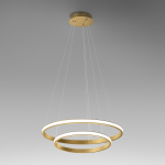 SOSPENSIONE IOLE S/2 ORO DOPPIO LED 40W 2000LM 3000K ALLUMINIO ORO SPAZZOLATO 
