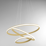 SOSPENSIONE IOLE S/3 ORO TRE LED 60W 3000LM 3000K ALLUMINIO ORO SPAZZOLATO