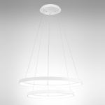 SOSPENSIONE KRIZIA S/2 DUE LED 88W 6300 LM 3000K ALLUMINIO BIANCO SATINATO D580 MM