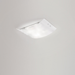 PLAFONIERA MICHELA P/P 2 X E27 PARTICOLARI CROMO DIFFUSORE VETRO BIANCO 320 X 210 MM