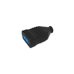 PRESA ANTISCHIACCIAMENTO BIPASSO 10/16A 2P + T PVC DRITTA NERA ECOVA