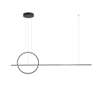 GIOTTO SOSPENSIONE LED 46W - ALLUMINIO E METALLO NERO OPACO