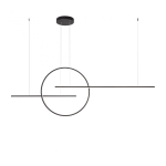 GIOTTO SOSPENSIONE LED 56W - ALLUMINIO E METALLO NERO OPACO
