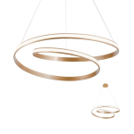 TORSION SOSPENSIONE 40W LED - METALLO / BRONZO OPACO - SILICONE OPALINO BIANCO