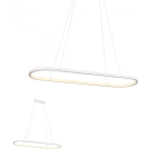 LAP SOSPENSIONE LED - 32W 3000K 4339 LUMEN - METALLO BIANCO SATINATO