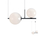 TALIS SOSPENSIONE - 2 X E27 - METALLO NERO CON 2 SFERE OPACHE 