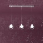 LAMPADARIO WILLOW PENDENTE VETRO BIANCO 3 X G9