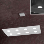 AREA LAMPADARIO A SOSPENSIONE 8X GX53 + 3 LATO SUPERIORE  RETTANGOLARE GRIGIO