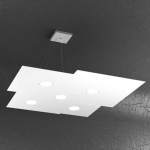 LAMPADARIO A SOSPENSIONE PLATE CON 5 LUCI LED BIANCO