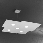 LAMPADARIO A SOSPENSIONE PLATE CON 5 LUCI LED GRIGIO