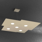 LAMPADARIO A SOSPENSIONE PLATE CON 5 LUCI LED SATINATO