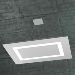 FINE SERIE - CARPET SOSPENSIONE RETTANGOLARE GRANDE 4 LUCI GRIGIO