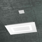 FINE SERIE - CARPET SOSPENSIONE RETTANGOLARE PICCOLA 4 LUCI BIANCO