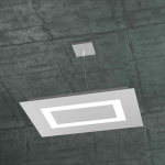 FINE SERIE - CARPET SOSPENSIONE RETTANGOLARE PICCOLA 4 LUCI GRIGIO