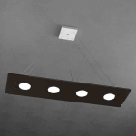FINE SERIE - PATH SOSPENSIONE 4 LUCI RETTANGOLARE MARRONE
