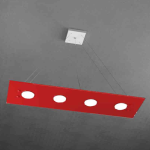 FINE SERIE - PATH SOSPENSIONE 4 LUCI RETTANGOLARE ROSSO