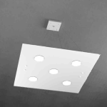 PATH LAMPADARIO A SOSPENSIONE 5 LED QUADRATO BIANCO 