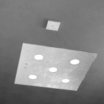 FINE SERIE - PATH SOSPENSIONE 5 LUCI FOGLIA ARGENTO