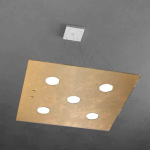 FINE SERIE - PATH SOSPENSIONE 5 LUCI FOGLIA ORO