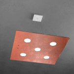 FINE SERIE - PATH SOSPENSIONE 5 LUCI FOGLIA RAME