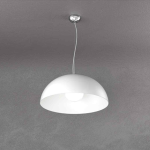 CUP LAMPADARIO A SOSPENSIONE 1 X E27 CON SEMISFERA Ø 45 IN METALLO BIANCO
