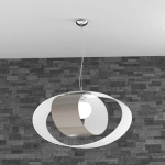 FINE SERIE - LAP SOSPENSIONE D.55 CM. 1 LUCE TORTORA (VETRO INTERNO 1 LUCE TORTORA ED ESTERNO 1 LUCE BIANCO)