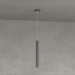 SOSPENSIONE TUBOLARE METALLO GRIGIO ANTRACITE GU10 PICCOLA NON INCL.