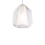 VETRO BETA TRASPARENTE CON PORTALAMPADA BIANCO E CAVO 250MM