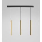 SOSPENSIONE THALASSIA S/3P MULTIPLA LINEARE A 3 LUCI LED 3 X 7W 1194LM 3000K ALLUMINIO ORO ROSONE NERO