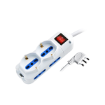 Multipresa 6 pos bipasso + bipasso/schuko spina16A + inter 3m