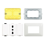KIT MATIX SCATOLA 503 + PRESA BIPASSO + FALSO POLO + INTERRUTTORE + PLACCA BIANCA