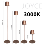 LAMPADA DA TAVOLO O PAVIMENTO LED 3W 290LM 3000K DIMMERABILE A BATTERIE BRONZO JYL-B JOYCE