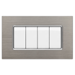 PLACCA ALLUMINIO T3-JOY 4 POSTI PLATINO COMPATIBILE MATIX