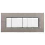 PLACCA ALLUMINIO T3-JOY 6 POSTI PLATINO COMPATIBILE MATIX