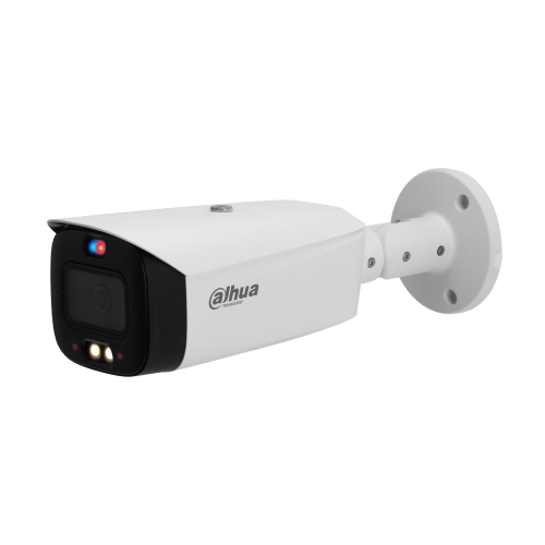 Telecamera IP Dahua WizSense. 4 MP a 25 ips, H.265+/H.265. ICR, 0,003/0,0003 lux, Smart Light 30m. Obiettivo fisso da 2,8 mm. WDR 120dB, 3D-NR, 4 ROI. Protezione perimetrale con classificazione di persone e veicoli. Dissuasione attiva (luce + suono). Incl